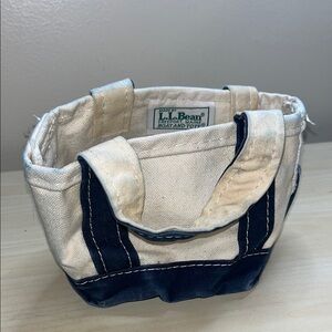 L.L. Bean Canvas Boat and Tote Mini Blue/white